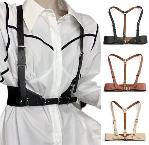 Women leather belt body - body, chest