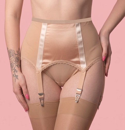 Beige strap suspender - suspender, belt