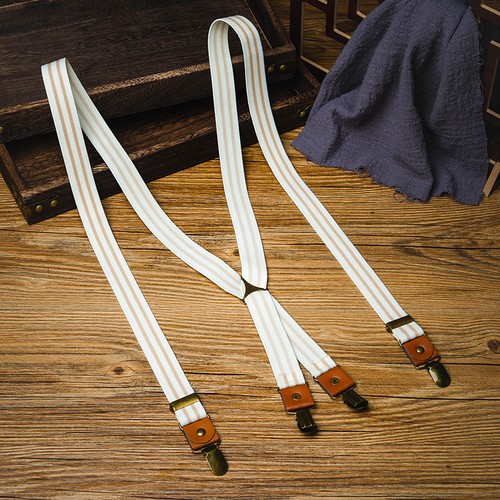Retro shaped striped braces - retro, x-shaped